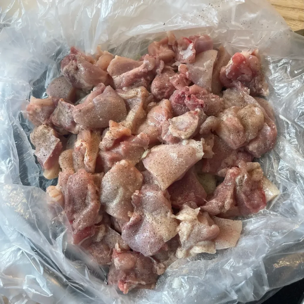 Zartes Hähnchen Schaschlik vorbereiten