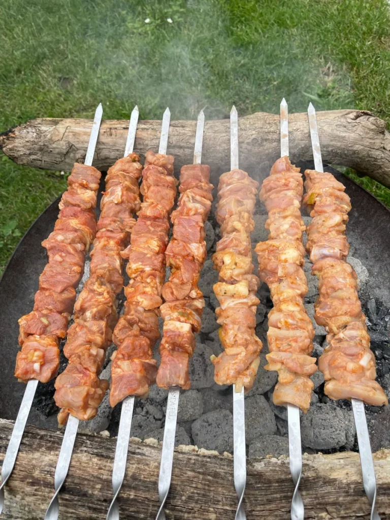 zartes hähnchen schaschlik