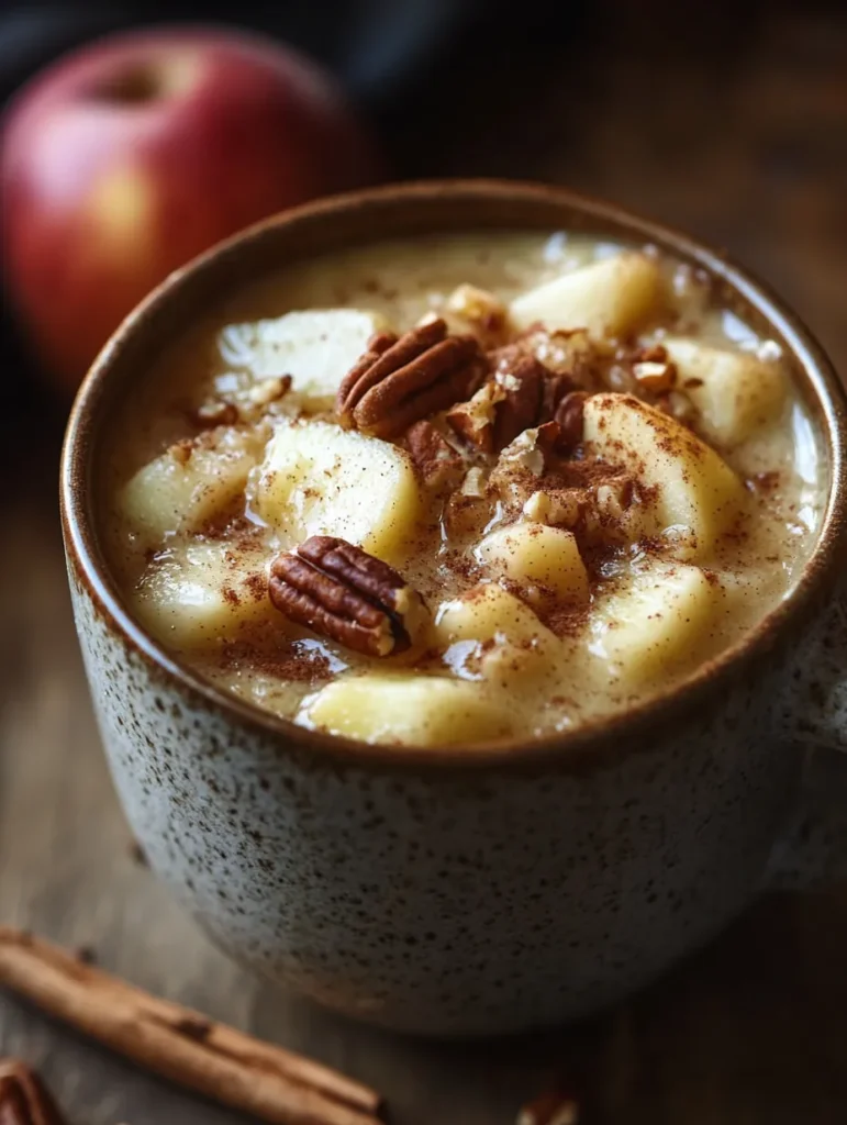 Keto Apfel-Zimt Tassenkuchen mit Pekannüssen