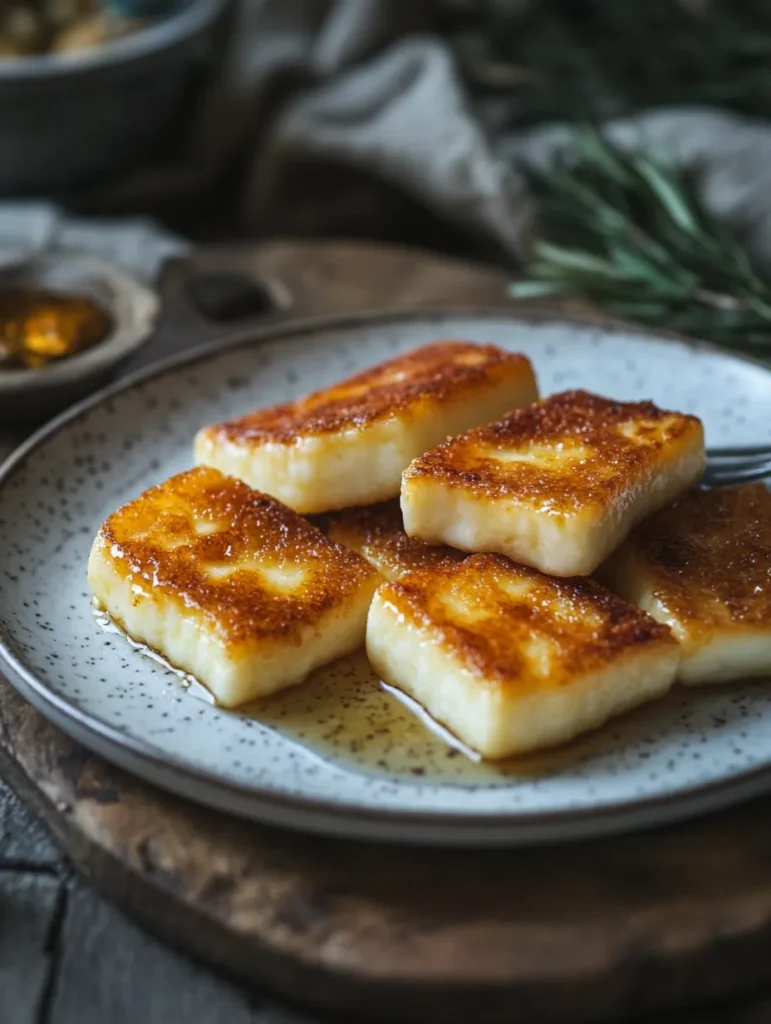 Knuspriger Halloumi aus der Heißluftfritteuse Serviervorschlag